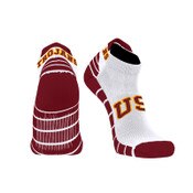 USC Trojans Cardinal and White Tab Ankle Sock